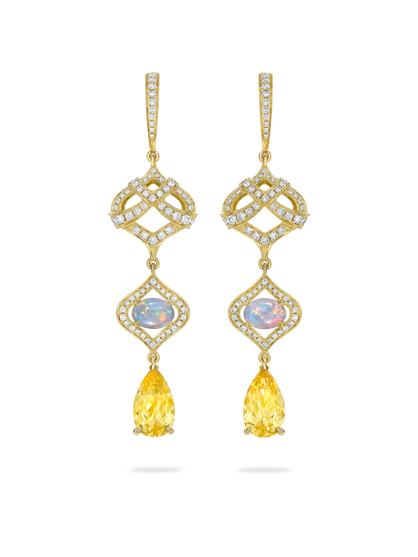 Woodland Beryl Opal Diamond Drop Earrings | Boodles