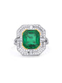 Pavilion Emerald Diamond Ring