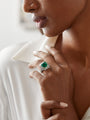 Pavilion Emerald Diamond Ring