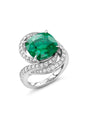 Rhapsody Cushion Emerald Platinum Ring