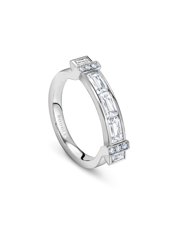 Trapeze Ashoka Diamond Platinum Baguette Eternity Ring