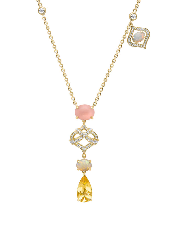 Woodland Opal Diamond Yellow Gold Pendant