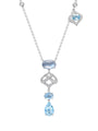 Woodland Aquamarine Diamond White Gold Pendant