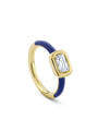Florentine Ashoka Blue Enamel Yellow Gold Ring