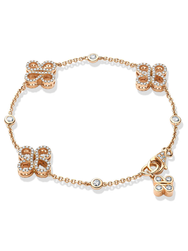 Be Boodles Multi Charm Rose Gold Bracelet