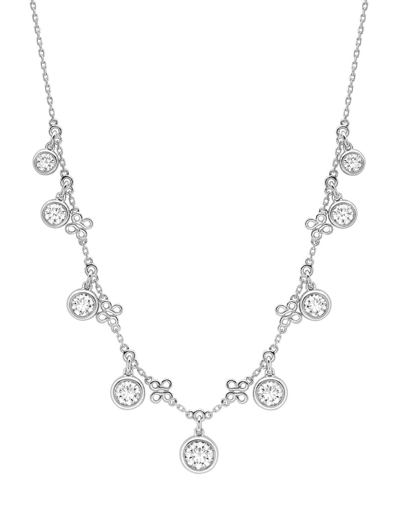 Beach Medium Platinum Diamond Necklace