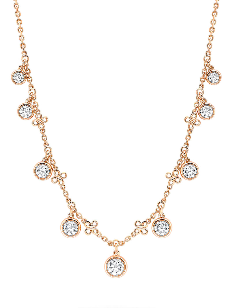 Beach Medium Rose Gold Diamond Necklace