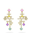 Secret Garden Sapphire Diamond Yellow Gold Drop Earrings