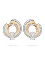 Ribbons Ashoka Platinum and Gold Diamond Earrings
