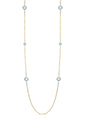 Raindance Diamond Blue Enamel Long Yellow Gold Necklace
