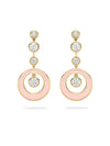 Raindance Diamond Pink Enamel Yellow Gold Earrings