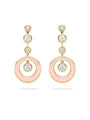 Raindance Diamond Pink Enamel Yellow Gold Earrings