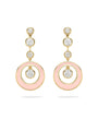 Raindance Diamond Pink Enamel Yellow Gold Earrings