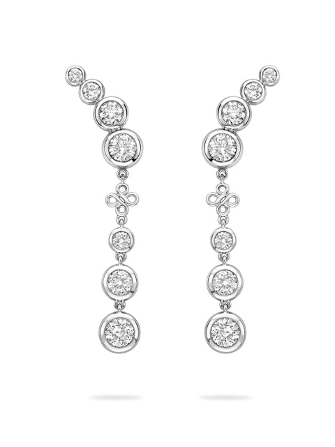 Beach Detachable Long Platinum Drop Earrings