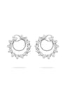 Swirl Platinum Heart Diamond Earrings