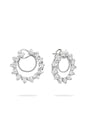 Swirl Platinum Heart Diamond Earrings