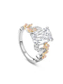 Santorini Ashoka Diamond Platinum and Rose Gold Ring