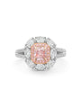 Vintage Pink Diamond Platinum Rose Gold Ring