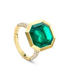 Florentine Emerald Yellow Gold Ring