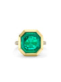 Florentine Emerald Yellow Gold Ring