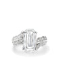 Peace of Mined Emerald Cut Diamond Platinum Ring