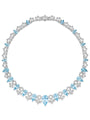 Waterlily Aquamarine Diamond Platinum Necklace