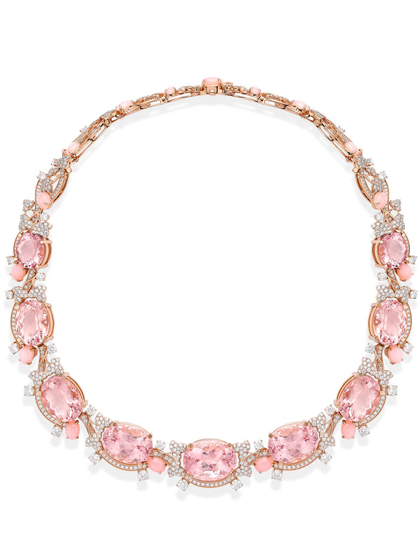 Column and Ivy Morganite Rose Gold Necklace