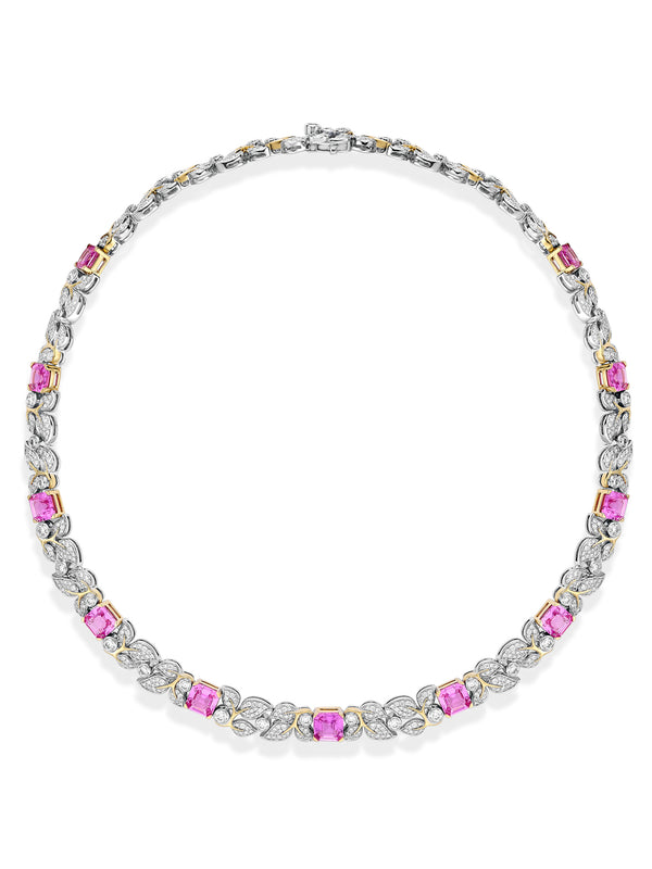 Secret Garden Pink Sapphire Diamond Necklace