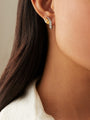 Yellow Diamond Snake Design Earrings