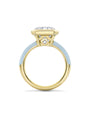Florentine Large Blue Enamel Yellow Gold Diamond Ring