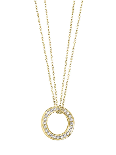 Roulette Large Yellow Gold Diamond Pendant