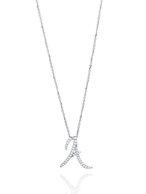 Love Letter Diamond White Gold Initial Pendant