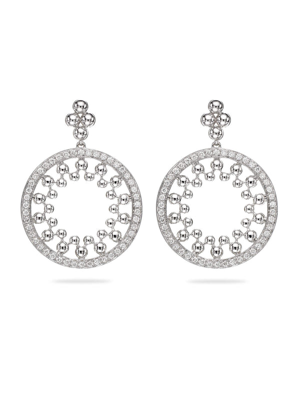 Circus White Gold Diamond Drop Earrings