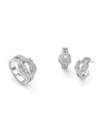 Knot White Gold Earrings and Ring Set