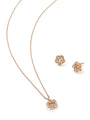 Blossom Rose Gold Pendant and Earrings Set