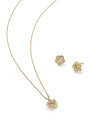 Blossom Yellow Gold Pendant and Earrings Set