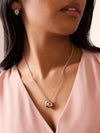The Knot White and Rose Gold Pendant and Earrings Set