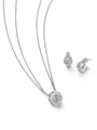 Knot White Gold Earrings and Pendant Set