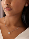 Raindance Platinum Cluster Pendant and Earrings Set