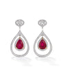 Vintage Palace Ruby Platinum Earrings