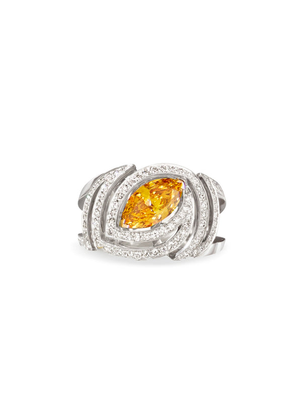 Yellow Marquise Impressions Ring